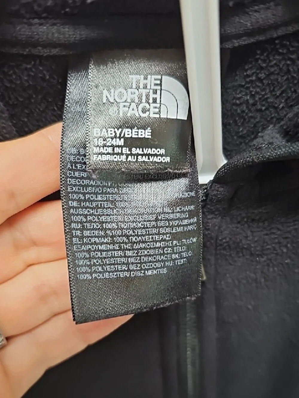 The North Face 18-24 Black Hooded Fleece Jacket